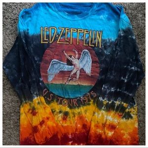 Long Sleeve Rainbow LED Zeppelin Band Tee MEDIUM